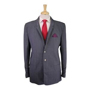 Delta Airlines Men's Flight Attendant Gray 3-Piece Wool Suit 42L